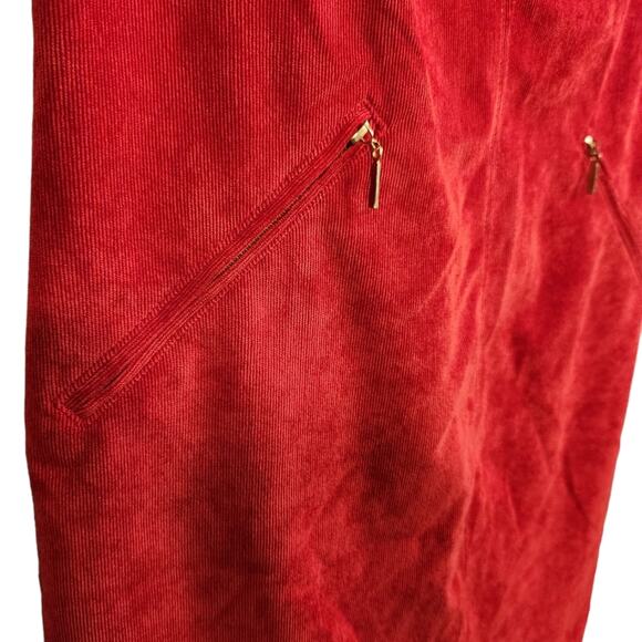 Nwt Sharagano Red Corduroy Cap Sleeve Sheath Dress 4 - Picture 5 of 7